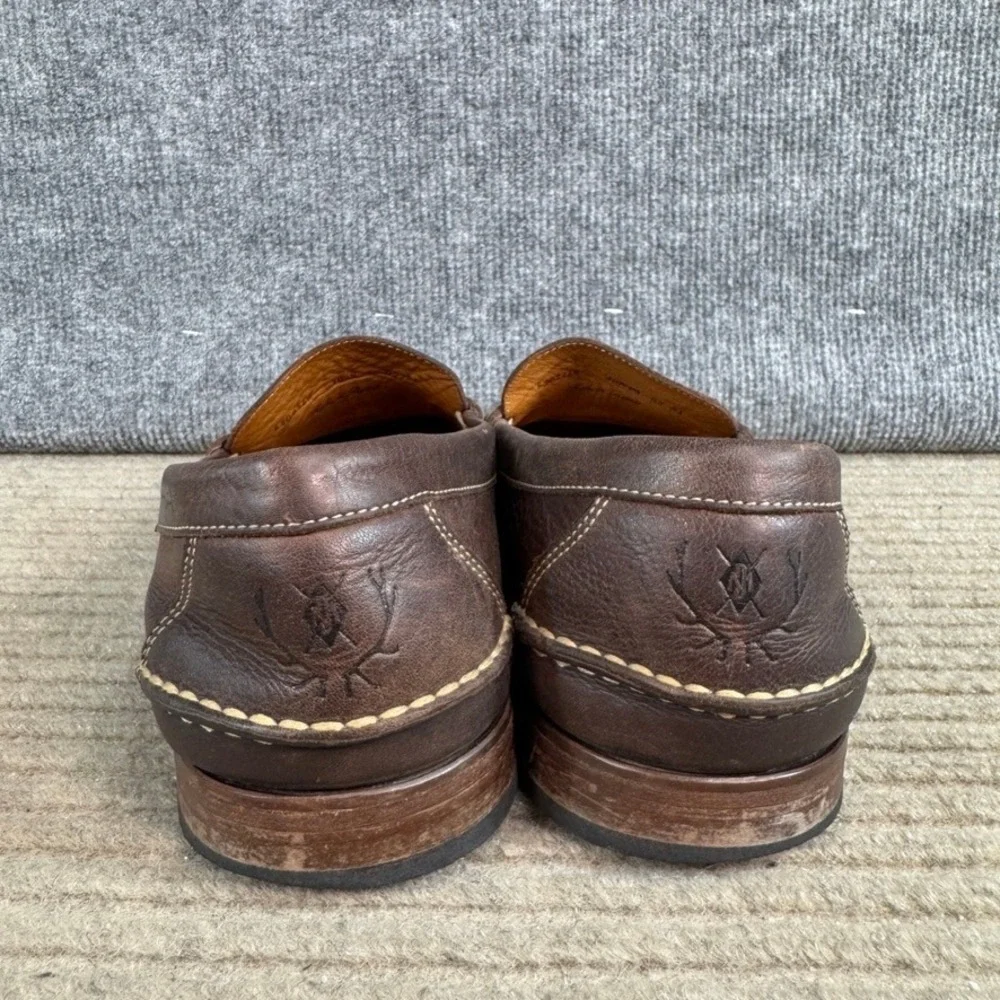 Martin Dingman Mens Brown Leather Bit Loafers Dress Shoes Size 10.5 M